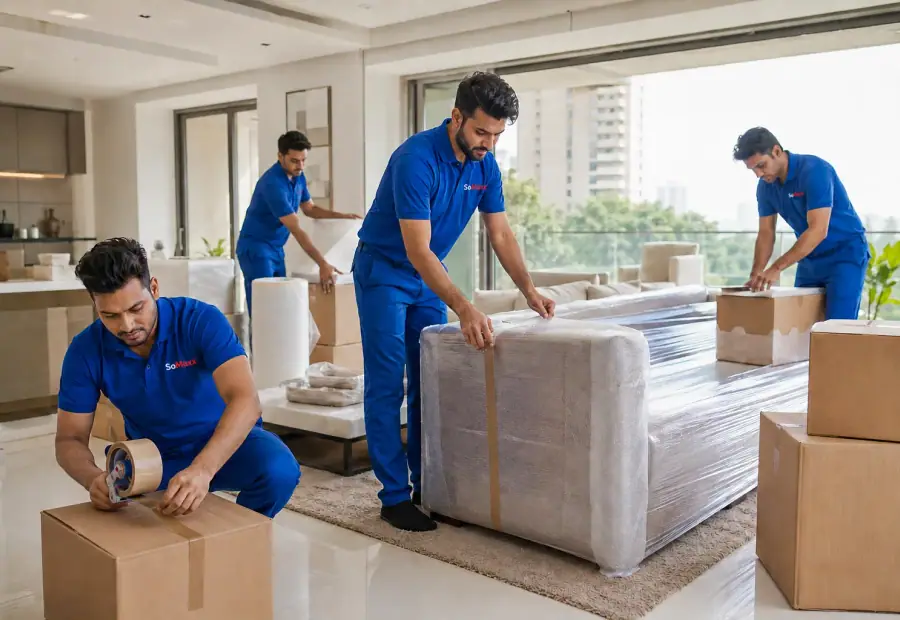 SoMaxx home shifting team packing household furniture