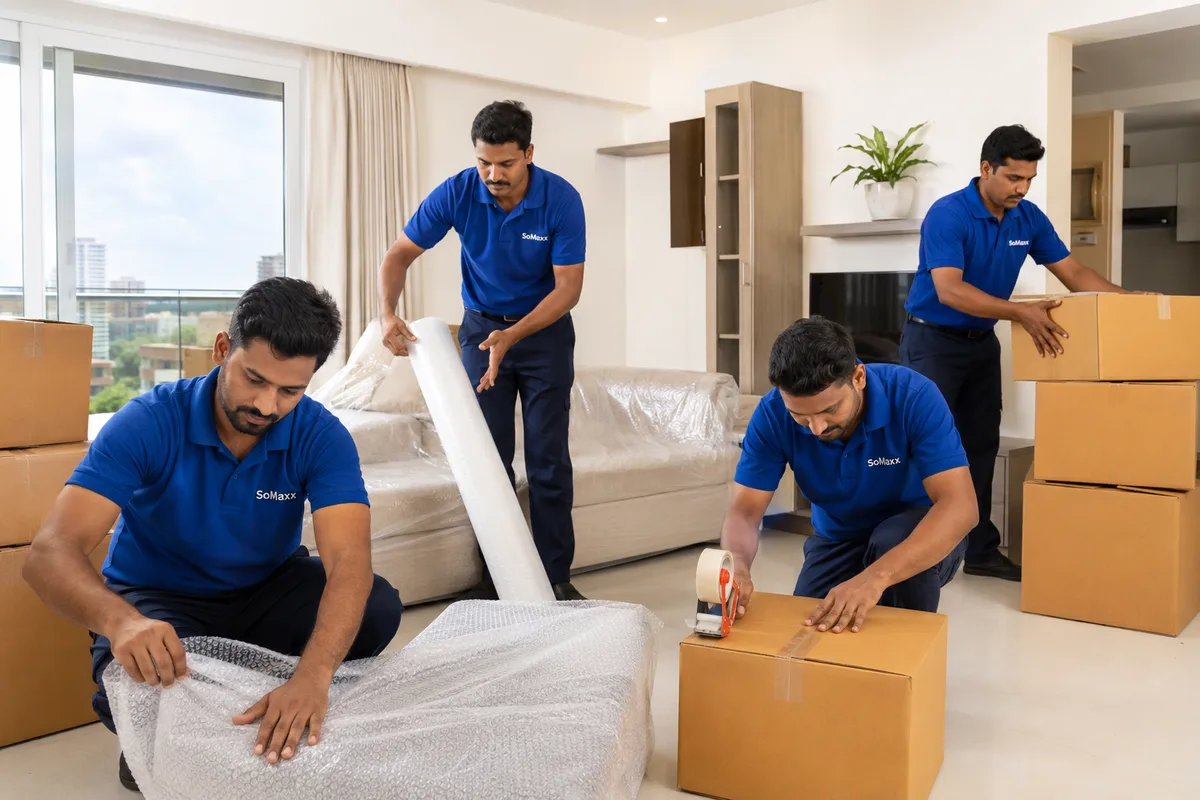SoMaxx household packing team in Ahmedabad